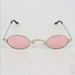 Roberi & Fraud Doris Silver Sunglasses Pink Lenses | New w/ Case